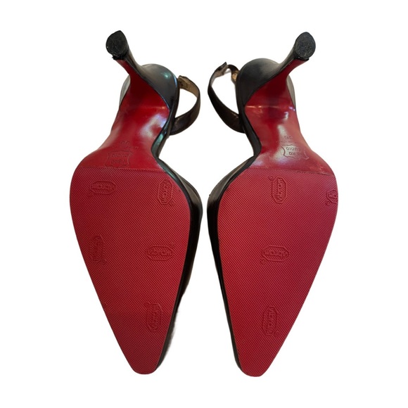 Christian Louboutin Y2K Brown (3.5”) Pointed Toe Slingback Pumps Shoes heels 36 - Picture 2 of 12